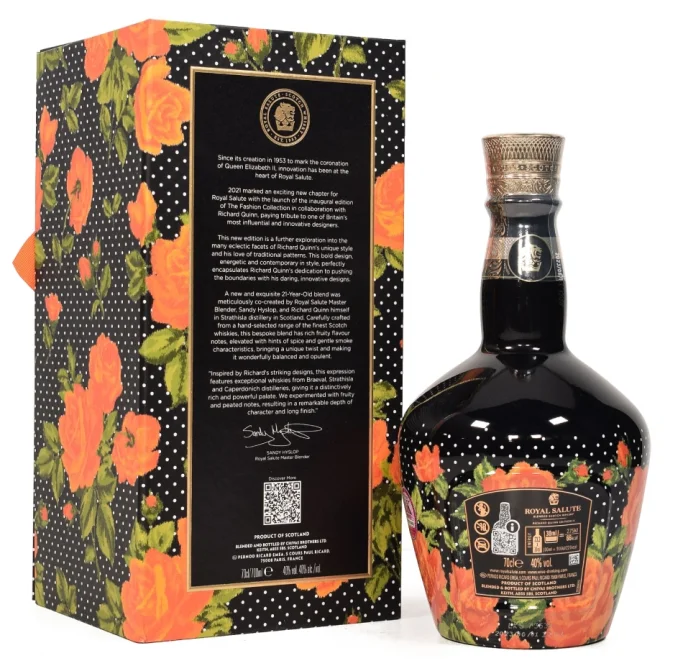 Royal Salute 21YO The Richard Quinn Orange Roses Edition II (Hoa Hồng)
