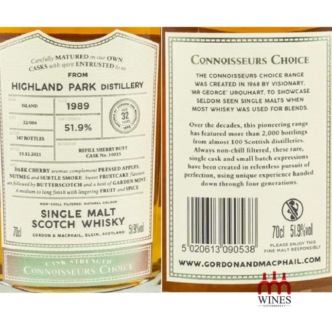 Highland Park 1989 32YO 51.9% Refill Sherry Butt