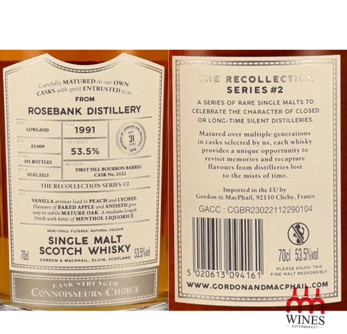 Rosebank 1991 31YO 53.5% Refill Bourbon Barrel – Recollection 2
