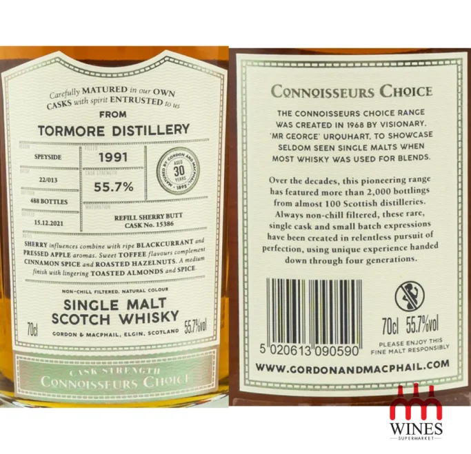 Tormore 1991 30YO 55.7% Refill Sherry Butt