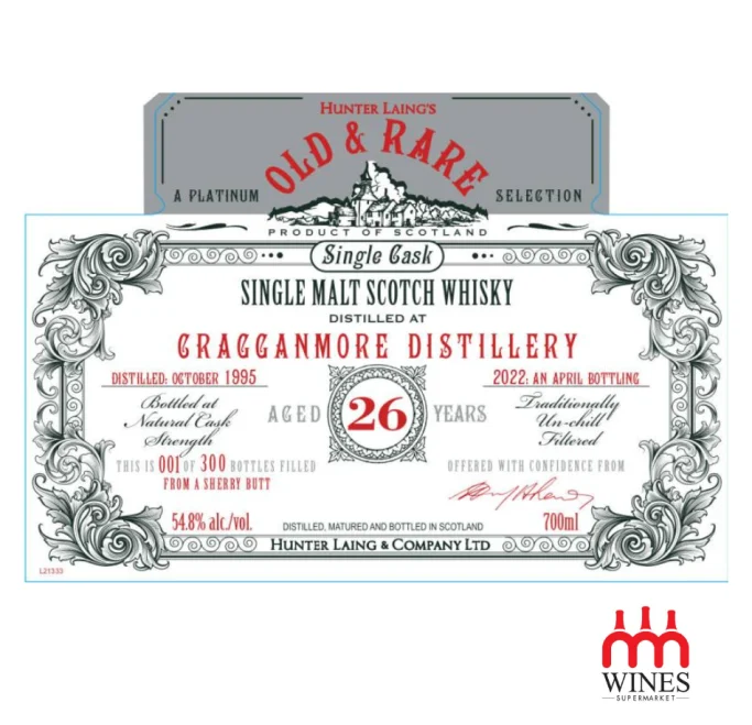 Old And Rare Cragganmore 1995, 26 Years Old