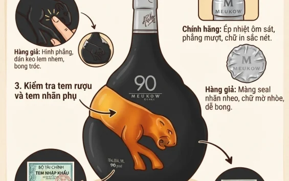 Cách phân biệt rượu Meukow Cognac thật và giả chính xác nhất