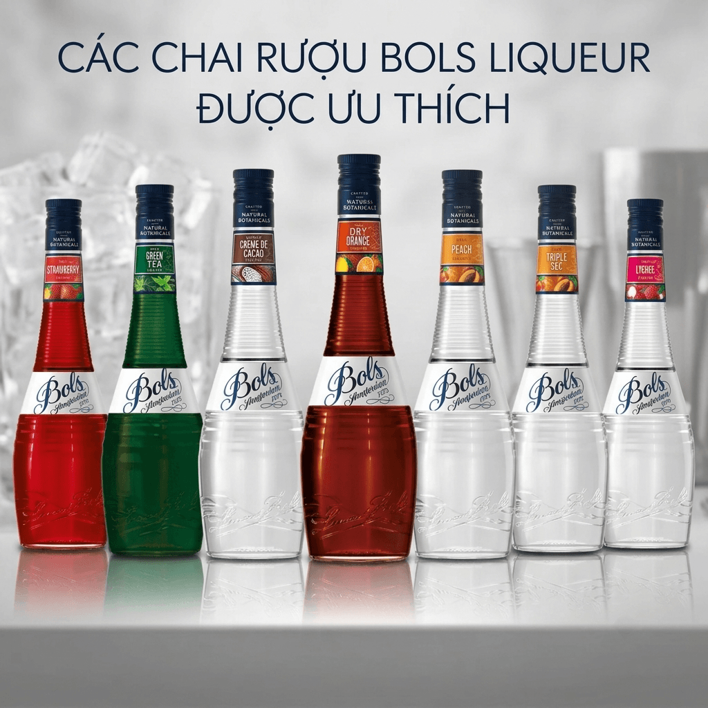 Các loại rượu Bols Liqueur ngon nhất, tổng hợp rượu Bols được yêu thích, các vị rượu Bols phổ biến, rượu mùi Bols pha cocktail, Bols Liqueur mua loại nào, ứng dụng rượu Bols trong pha chế.