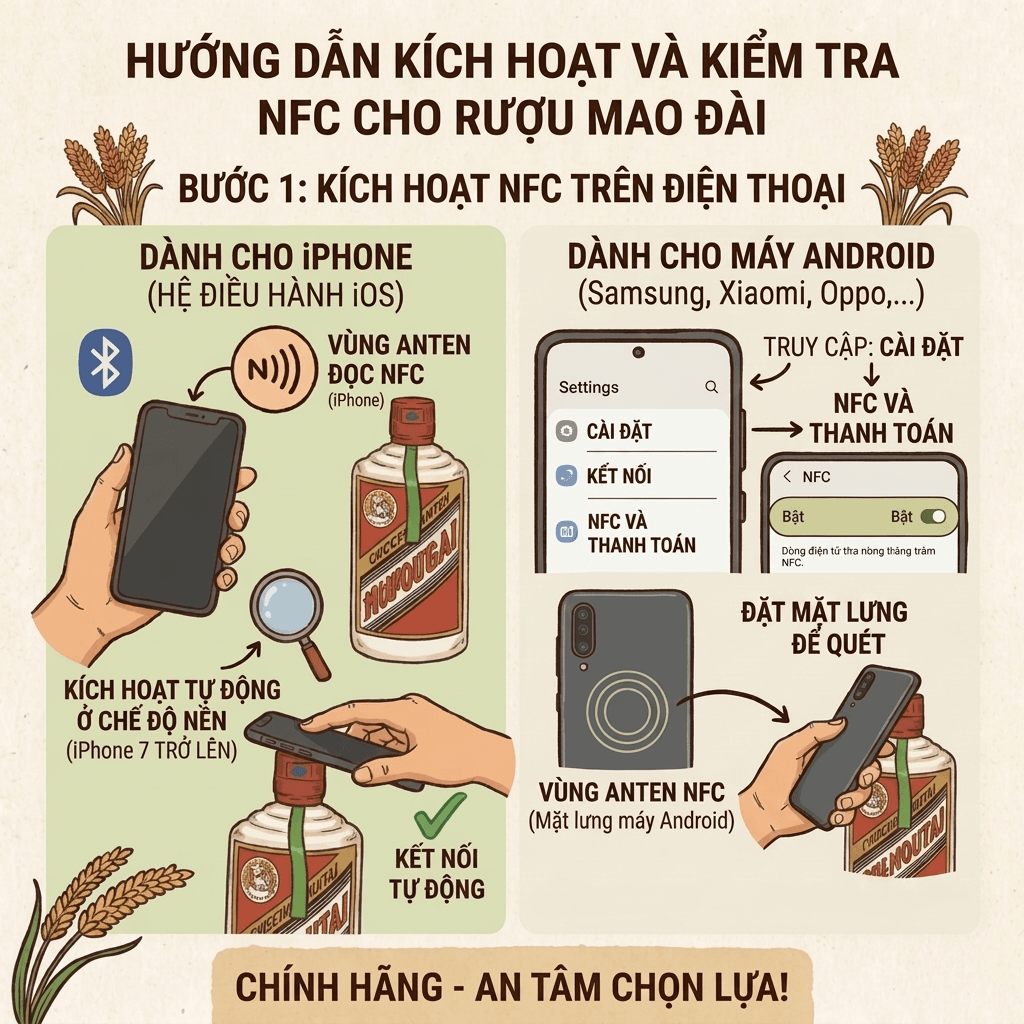 cách check Mao Đài qua NFC