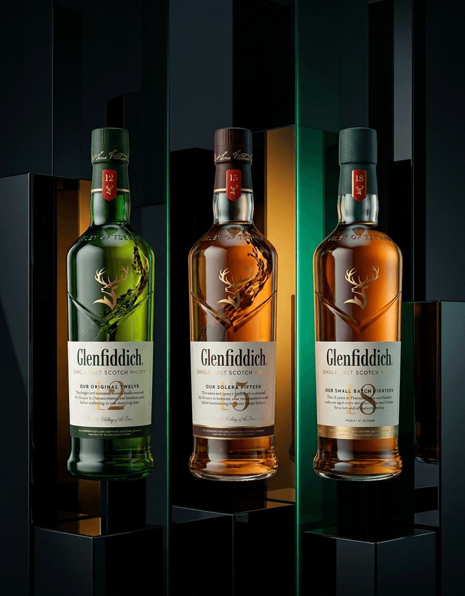 đánh giá các dòng Glenfiddich, hương vị Glenfiddich 12 15 18, so sánh rượu Glenfiddich