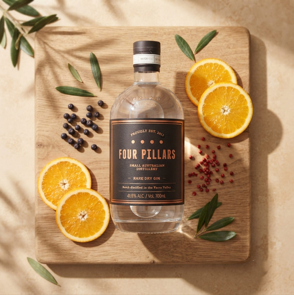 food pairing rượu mạnh,rượu FOUR PILLARS,nghệ thuật kết hợp ẩm thực fine dining, kết hợp craft gin và món ăn