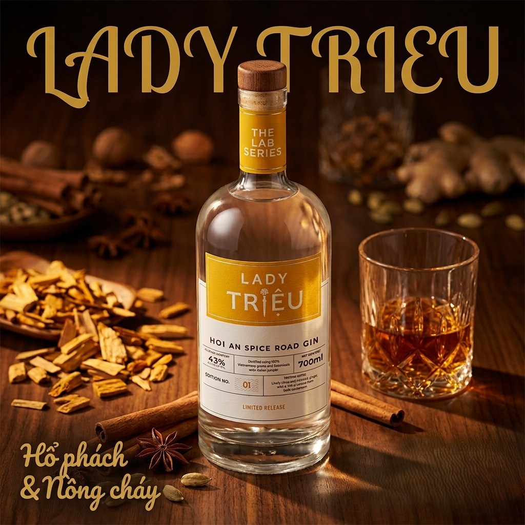 quy trình chưng cất rượu Lady Trieu, kỹ thuật sản xuất gin thủ công, thảo mộc làm rượu Lady Trieu