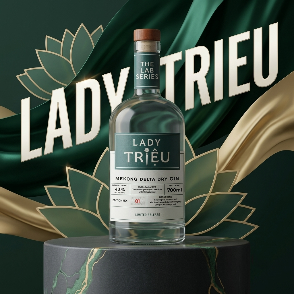 quy trình chưng cất rượu Lady Trieu, kỹ thuật sản xuất gin thủ công, thảo mộc làm rượu Lady Trieu