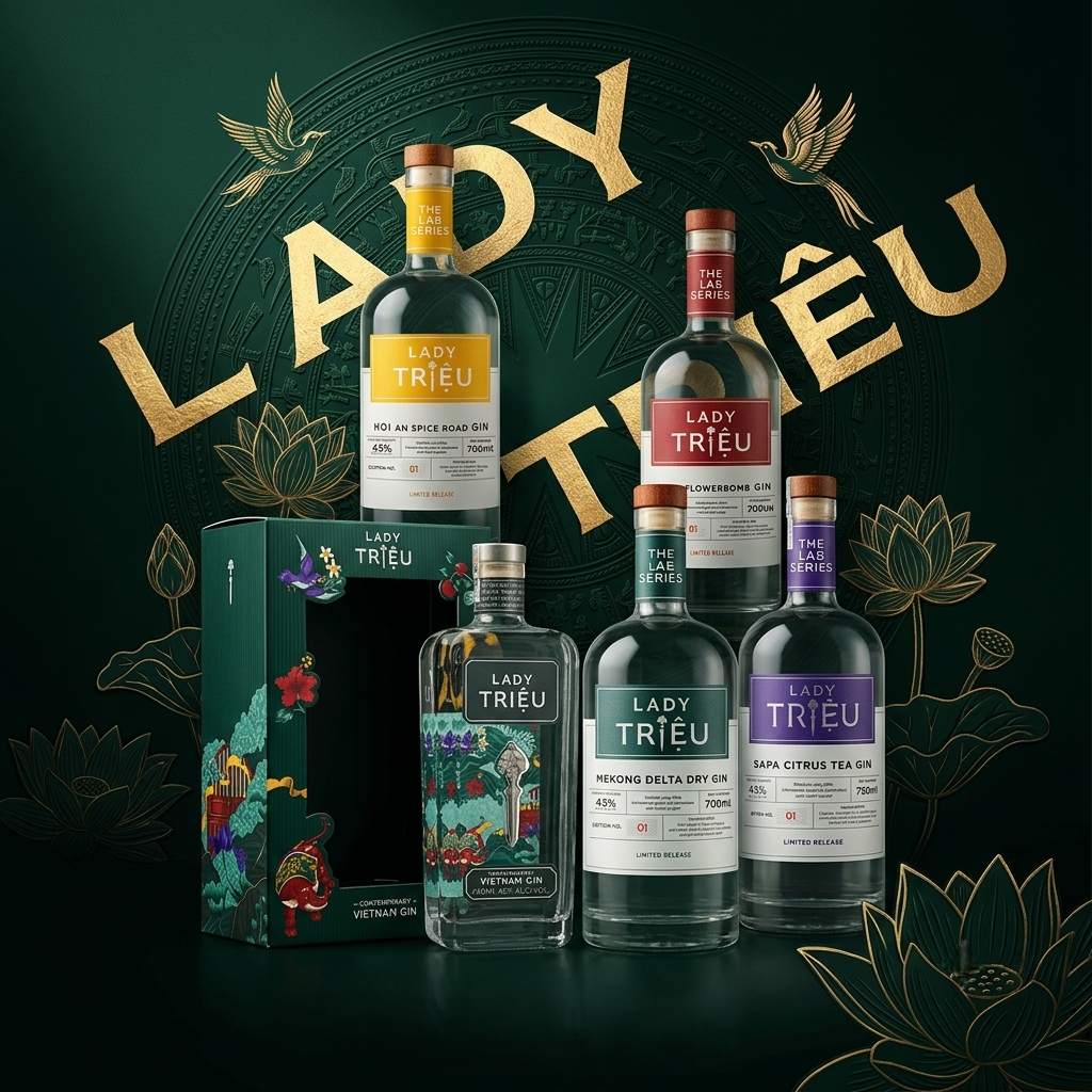 Bộ sưu tập các dòng Gin thủ công Lady Trieu